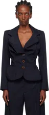 Vivienne Westwood Navy Drunken Blazer In Blue