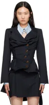 Vivienne Westwood Drunken Tailored Virgin Wool Jacket In K401 Navy