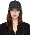 Vivienne Westwood Navy Embroidered Cap In K410 Navy Blue