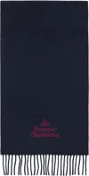 Vivienne Westwood Navy Embroidered Scarf