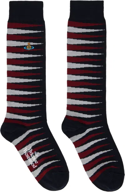 Vivienne Westwood Navy Game Socks In Aw24-k410