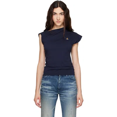 Vivienne Westwood Navy Hebo Top In Blue