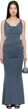 Vivienne Westwood Navy Liz Jersey Maxi Dress In K418 Navy