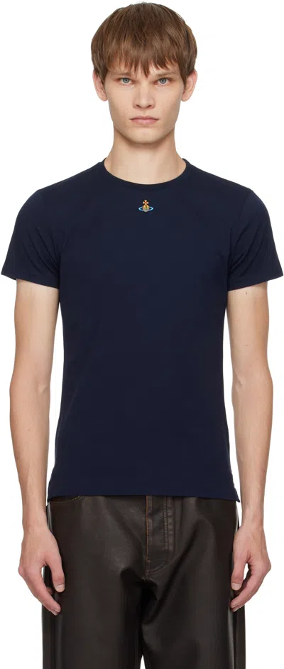 Vivienne Westwood Navy Orb Peru T-shirt In Blue