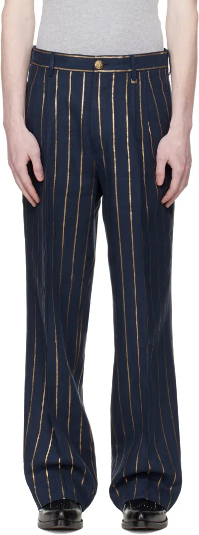 Vivienne Westwood Navy Rafael Trousers In Blue