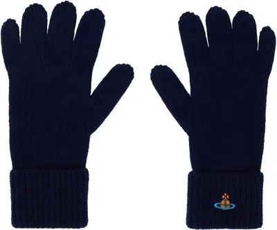 Vivienne Westwood Navy Sporty Gloves In Aw24-k410