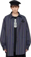 Vivienne Westwood Orb-embellishment Stripe-pattern Shirt In Blue