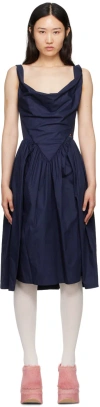 Vivienne Westwood Navy Sunday Midi Dress In Blue