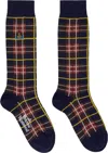 Vivienne Westwood Navy Tartan Socks In Aw24-k410