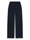 Vivienne Westwood Navy Wide-leg Trousers With Tailored Waistband And Button Detail In Blue