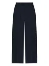 Vivienne Westwood Navy Wide-leg Trousers With Tailored Waistband And Button Detail In Blue