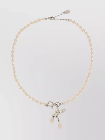 Vivienne Westwood Necklace With Charm And Round Pearl Beads