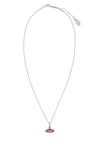 Vivienne Westwood Petite Pendant Necklace With Adjustable Chain In Metallic