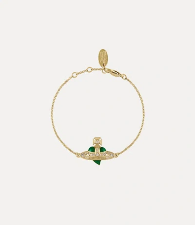 Vivienne Westwood New Diamante Heart Bracelet Gold-light-gold-quartz-crystal-indicolite-enamel Gold-light-gold-quartz-