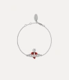 Vivienne Westwood New Diamante Heart Bracelet Silver Zirconia Women In Silver