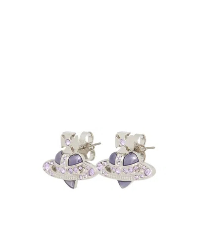 Vivienne Westwood New Diamante Heart Earrings