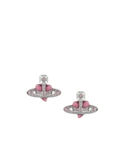 Vivienne Westwood New Diamante Heart Earrings