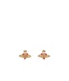 Vivienne Westwood New Diamante Heart Earrings In Gold/light Pe
