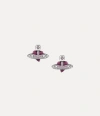 Vivienne Westwood New Diamante Heart Earrings Platinum-light-amethyst-white Platinum-light-amethyst-white Women In Platinum-light-amethyst-white