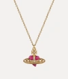 Vivienne Westwood New Diamante Heart Pendant Necklace Gold-light-gold-quartz-crystal-fuchsia-enamel Gold-light-gold-qu