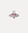 Vivienne Westwood New Diamante Heart Ring Platinum-vintage-rose-crystal-light-rose-enamel Platinum-vintage-rose-crysta