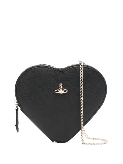 Vivienne Westwood New Heart Cross Body Bag In Black