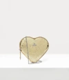 Vivienne Westwood New Heart Crossbody Bag Metallic Crinkle Gold In Gold