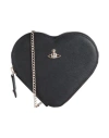 VIVIENNE WESTWOOD VIVIENNE WESTWOOD NEW HEART CROSSBODY WOMAN CROSS-BODY BAG BLACK SIZE - COW LEATHER