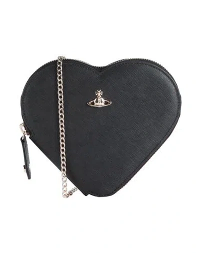 Vivienne Westwood New Heart Crossbody Woman Cross-body Bag Black Size - Cow Leather