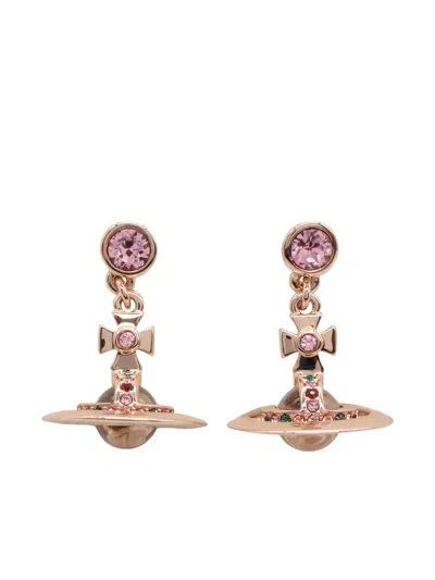 Vivienne Westwood New Petite Orb Earrings In Pink