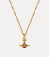 Vivienne Westwood New Petite Orb Pendant Necklace Gold Cubic Zirconia Women In Gold