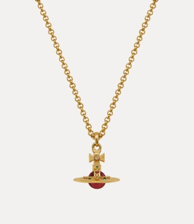 Vivienne Westwood New Petite Orb Pendant Necklace Gold Cubic Zirconia Women