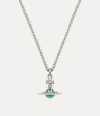 Vivienne Westwood New Petite Orb Pendant Necklace Silver Cubic Zirconia Women In Silver