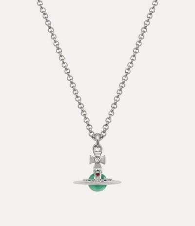 Vivienne Westwood New Petite Orb Pendant Necklace Silver Cubic Zirconia Women