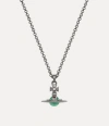 Vivienne Westwood New Petite Orb Pendant Necklace Silver-mint-green-cz-emerald-siam-montana Brass Women