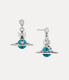 Vivienne Westwood New Tiny Orb Earrings Platinum-blue-zircon Platinum-blue-zircon Women