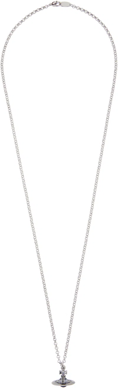 Vivienne Westwood New Tiny Orb Pendant Necklace In Gray