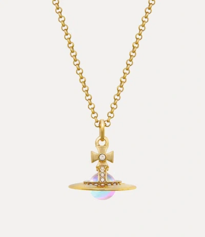 Vivienne Westwood New Tiny Orb Pendant Necklace Gold-light-gold-quartz-crystal-pink-ab-cz Gold-light-gold-quartz-cryst