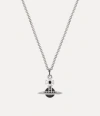 Vivienne Westwood New Tiny Orb Pendant Necklace Platinum-black-cz-jet-crystal Platinum-black-cz-jet-crystal Women In Metallic