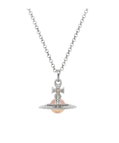 Vivienne Westwood New Tiny Orb Pendant Necklace Platinum-light-peach-light-gold-quartz Platinum-light-peach-light-gold In Metallic