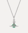 Vivienne Westwood New Tiny Orb Pendant Necklace Silvermint-green- Brass Women