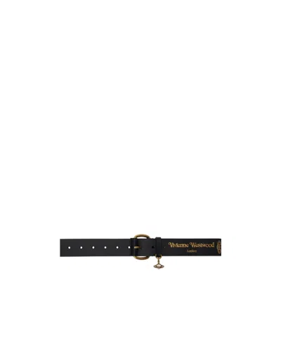 Vivienne Westwood New Wide Alex Charm Belt In Black