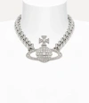 Vivienne Westwood Neysa Chain Necklace Silver Cubic Zirconia Women
