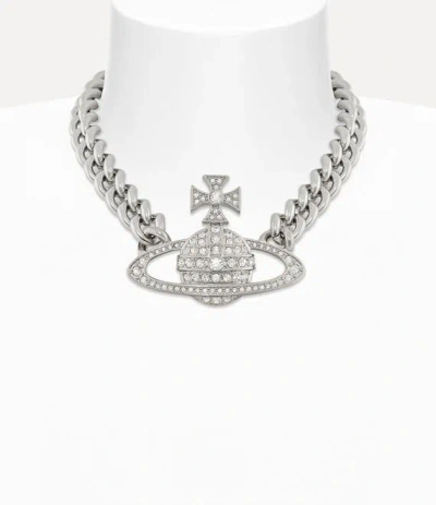 Vivienne Westwood Neysa Chain Necklace Silver Cubic Zirconia Women