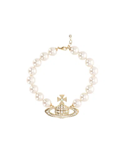 Vivienne Westwood Neysa Pearl Ball Necklace In White