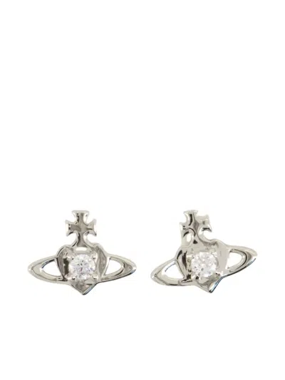 Vivienne Westwood Noella Orb Stud Earrings In Silver