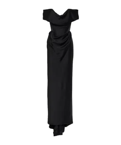 Vivienne Westwood Nova Cocotte Crêpe Satin Gown In Black