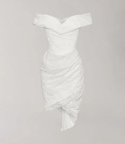 Vivienne Westwood Nova Cora Mini Dress Charming Roses Emb Ivory 12 Women In White