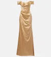 Vivienne Westwood Nova Cora Satin Corset Gown In Gold