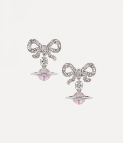 Vivienne Westwood Octavie Earrings Platinum-pink-pink-cz- Platinum-pink-pink-cz- Women